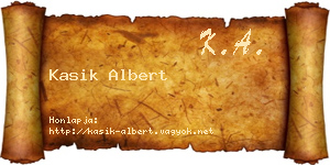 Kasik Albert névjegykártya