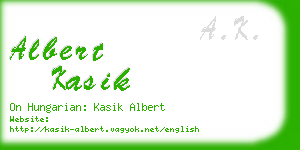 albert kasik business card